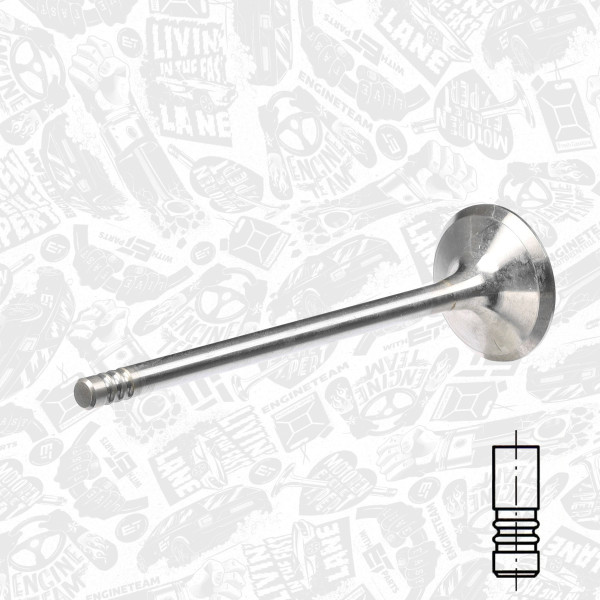 VE0033, Utløpsventil, Ventil výfuk.EX (1) 2,5D/TD, ET ENGINETEAM, Citroen Jumper, Peugeot Boxer 2,5D/TD T8A/T9A/THY/THZ 1994-2002, 0949.79, 96096146, 96304239, 537554, R4945/RCR, V94063