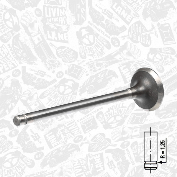 VE0045, Utløpsventil, Ventil výfuk.EX (1) 1,6 16V, ET ENGINETEAM, Daewoo Lanos/Nubira 1,6i A16DMS 1997+, 96182805, 771002, R6097/RCR, V94367