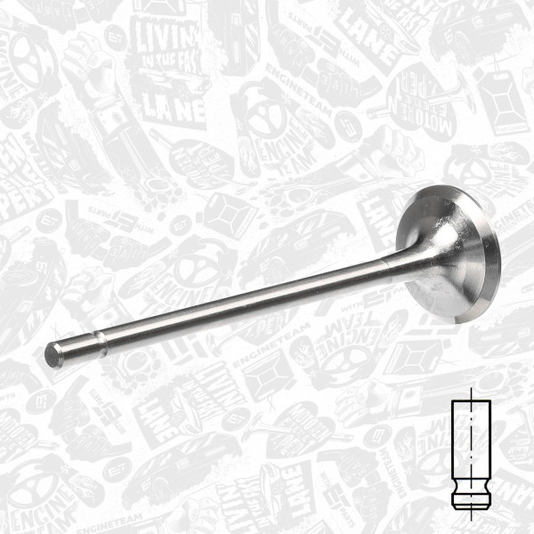 VE0048, Utløpsventil, Ventil výfuk.EX (1) 1,8 16V, ET ENGINETEAM, Nissan Primastar Opel Vivaro Renault Avantime Clio Espace Lagune Megane Scenic Vel-Satis 1,8/2,0i/2,0Ecotec F4P* F4R* 2000+, 7701473101, 539014, R6139/R, V94607, R6192/BM