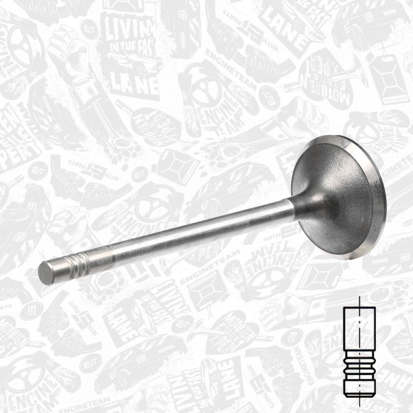 VE0052, Utløpsventil, Ventil výfuk.EX (1) 2,5D/TD, ET ENGINETEAM, Citroen Jumper, Peugeot Boxer 2,5TD/Tdi T8A (DJ5T)/THX (DJ5TED) 1994-2002, 0949.90, 96267448, 537019, R6152/RCR, V94566