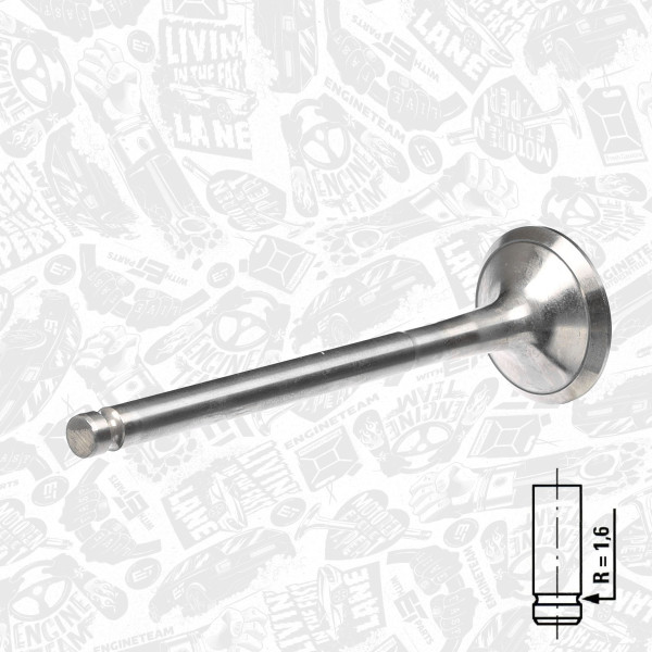 VE0053, Utløpsventil, Ventil výfuk.EX (1) 1,6 16V, ET ENGINETEAM, Fiat Doblo/Marea/Multipla 1,6i 1995+, 46761370, 46451209, 55196738, 171043, R6154/RCR, V91950, R7002/BMARCR