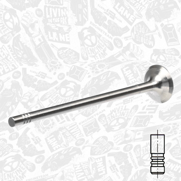 VE0056, Utløpsventil, Ventil výfuk.EX (1) 1,2i 16V, ET ENGINETEAM, Dacia Nissan Renault 1,2i D4F/D4D 2001+, 13202-00QAH, 7701473004, 539029, R6178/BM, V94706, R7016/BMARCR