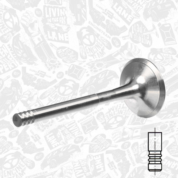 VE0063, Utløpsventil, Ventil výfuk.EX (1) 1,9TDI, ET ENGINETEAM, Skoda VW Audi Seat 1,4/1,9/2,0TDI 1999+, 038109611E, 029VA31103100, 331124, R6209/BM, V94650