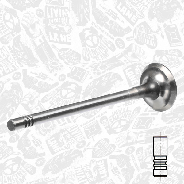 VE0071, Utløpsventil, Ventil výfuk.EX (1) 1,6HDi 16V, ET ENGINETEAM, Citroen Ford,Peugeot Fiat Volvo 1,6HDi/TDCi/D 2004+, 0949C3, 1229883, 30711497, Y6011-2121, 0949.C3, 9640840080, 539010, R6398/BMCR, V94961