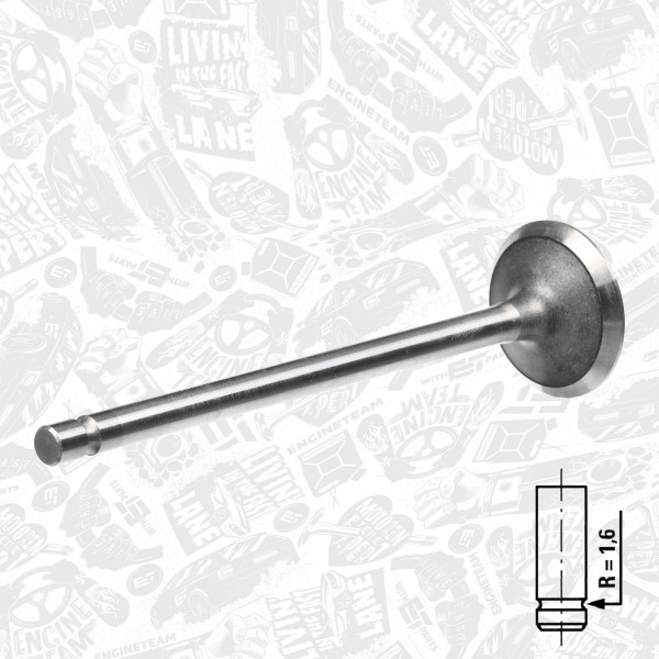 VE0082, Utløpsventil, Ventil výfuk.EX (1) F4AE, ET ENGINETEAM, Case-IH Cummins Daewoo DAF LF45/LF55 Ford Cargo Irisbus Crossway Euromidi Europolis Iveco EuroCargo New Holland JCB Solaris Alpino Urbino VDL Volkswagen Worker ISB4.5* ISB6.7* QSB3.9* QSB4.5* QSB5.9* QSB6.7* PX5* PX7* F4AE0481* F4AE3613*, 4895051, 105-35633, 150100, R6501/BMCR, 822210