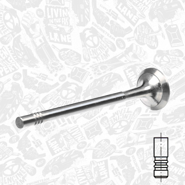 VE0092, Utløpsventil, Ventil výfuk.EX (1) 1,2i.e.16V, ET ENGINETEAM, Fiat Punto/Stilo/Bravo 1,2/1,4i 1996+, 46471639, 46553049, 171035, R4877/RCR, V94030, 171053