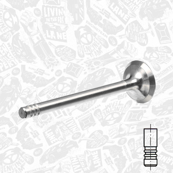 VE0096, Utløpsventil, Ventil výfuk.EX (1) 1,0i, ET ENGINETEAM, VW Lupo/Polo, Seat Arosa/Cordoba/Ibiza 1,0i AER/ALL 1996-2005, 030109611N, 39515, R4965/R, V94197