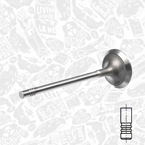 VE0100, Utløpsventil, Ventil výfuk.EX (1) 2,0HDI, ET ENGINETEAM, Citroen Fiat Peugeot 2,0HDi/JTD 1999+, 0949.96, 9624774580, 531004, R6093/BMCR