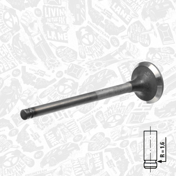 VE0101, Utløpsventil, Ventil výfuk.EX (1) 2,5TD, ET ENGINETEAM, Hyundai Kia Mitsubishi 2,5D/TD 1986+, 22212-42520, MD198406, 821001, R6103/BMNT