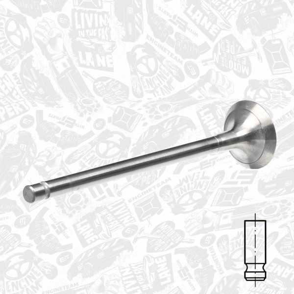 VE0105, Utløpsventil, Ventil výfuk.EX (1) 1,6i 16V, ET ENGINETEAM, Citroen Berlingo/C3/C4/Xsara, Peugeot 206/307 1,6i NFU (TU5JP4) 2000+, 0949A8, 0949C5, 537174, R6148/RCR, V94204, 539008, R4976/RCR