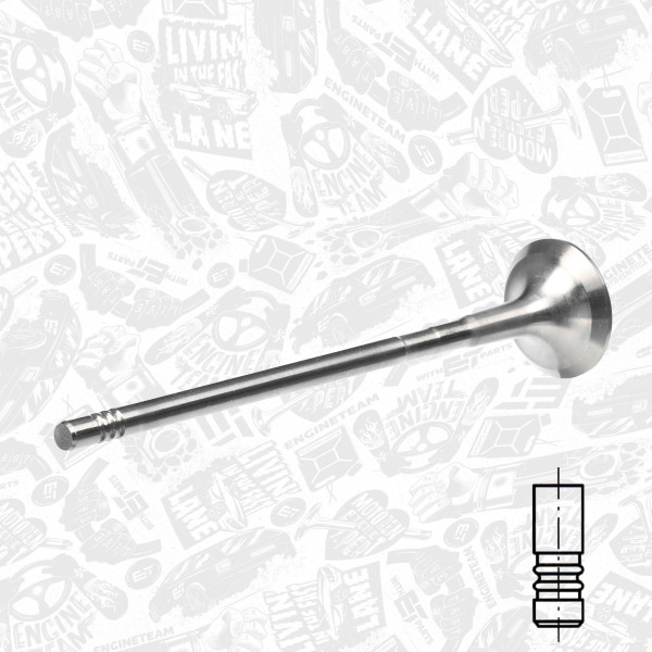 VE0114, Utløpsventil, Ventil výfuk.EX (1) 1,9JTDM 20, ET ENGINETEAM, Alfa Romeo Fiat Lancia 1,6/1,9/2,0/2,4D/JTDM 2003+, 55205183, 55207955, 55220016, 552200160, 552229340, 641403, 641106, 55574148, 641465, 55565262, 291116, 827320, R6388/BMCR, V98006