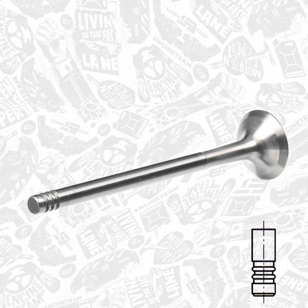 VE0119, Utløpsventil, Ventil výfuk.EX (1) 1,4i.e 16V, ET ENGINETEAM, Alfa Romeo Fiat Lancia 1,2/1,4i 1999+, 55185080, R6507/RCR, V98027