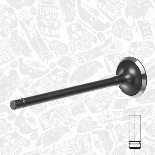 VE0127, Utløpsventil, Ventil výfuk.EX (1), ET ENGINETEAM, Nissan Almera/Primera 1,8i QG18DE 1999-2002, 13202-AU300, 701035, R6594/RNT, V95132