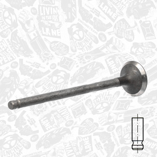 VE0129, Utløpsventil, Ventil výfuk.EX (1) 2,0DI, ET ENGINETEAM, Mazda 6/626 2,0DI RF3F RF5C 1998-2008, RF5C-12121, RF2A-12121, R6416/RNT