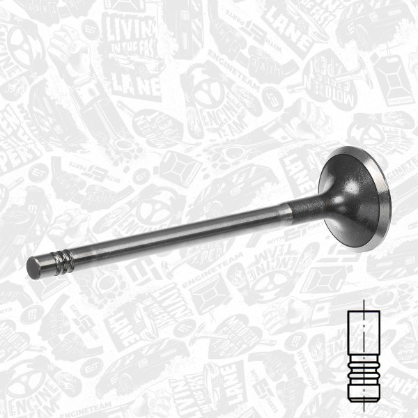 VE0131, Utløpsventil, Ventil výfuk.EX (1) 2.0TSFI, ET ENGINETEAM, Skoda VW Audi Seat 1,8/2,0TSI/FSI/GTI/TFSI 2002+, 06D109611H, 06D109611K, 06D109611L, 331117, R6207/BMCR, V94692, 331126, V94704