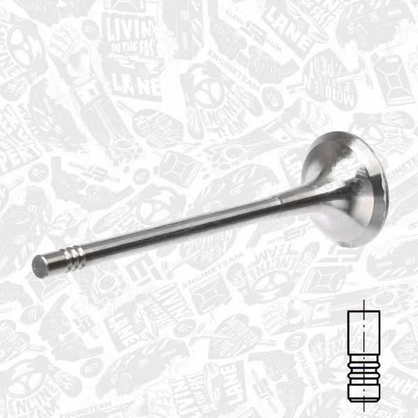 VE0136, Utløpsventil, Ventil výfuk.EX (1) 1,6HDi, ET ENGINETEAM, Citroen Berlingo/C3/C4/C5, Peugeot 207/308 1,6HDi 9HR (DV6C) 2009+, 0949.F5, 0949F5, 539047, R6727/RCR