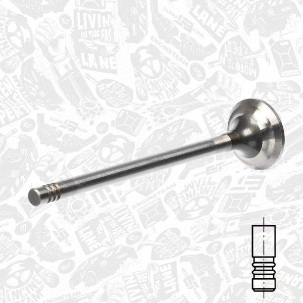 VE0143, Utløpsventil, Ventil výfuk.EX (1) 2,0 HDI, ET ENGINETEAM, Citroen C5/C8/Jumpy, Peugeot 806/807 2,0HDi 1999+, 9635318480, 0949.A9, R6162/BMCR, V94439, V94487