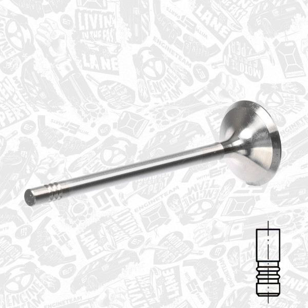 VE0144, Utløpsventil, Ventil výfuk.EX (1) 1,2 TFSI, ET ENGINETEAM, Skoda VW Audi Seat 1,2TSI/TFSI 2009+, 03F109611B, 03F109611C, 331155, R6719/RCR, 331161