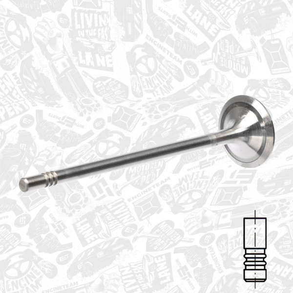 VE0152, Utløpsventil, Ventil výfuk.EX (1) 1,0 Citigo, ET ENGINETEAM, Skoda VW Seat 1,0i CHYA/CHYB 2011+, 04E109611L, 398001, R6779/RCR