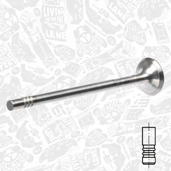 VE0161, Utløpsventil, Ventil výfuk.EX (1) 1.5 CRDI, ET ENGINETEAM, Hyundai i10 i20 i30 Matrix, Kia Ceed Rio Soul 1,4 / 1,6CRDI D4FA D4FC D4FD, 22212-2A100, 222122A100, R6571/RNT