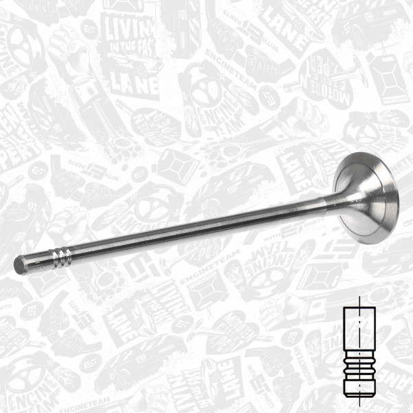 VE0167, Utløpsventil, Ventil výfuk.EX (1) 1,2TSI 2012+, ET ENGINETEAM, Audi Seat VW Skoda A3 Octavia III Golf VII 1,2 TSI CJZA 2012+, 04E109611K, 029VA31943000, 331157, R6838/RCR