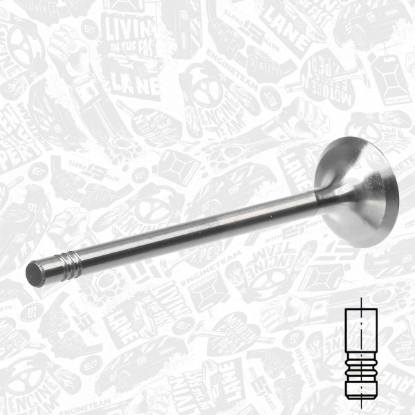 VE0168, Utløpsventil, Ventil výfuk.EX (1) 1,4TSI 2014+, ET ENGINETEAM, Audi Seat Skoda VW A1 Q3 Ateca Octavia III Caddy Golf VII CZCA CRJA 1,4 TSI 2014+, 04E109611H, 04E109611J, 331159