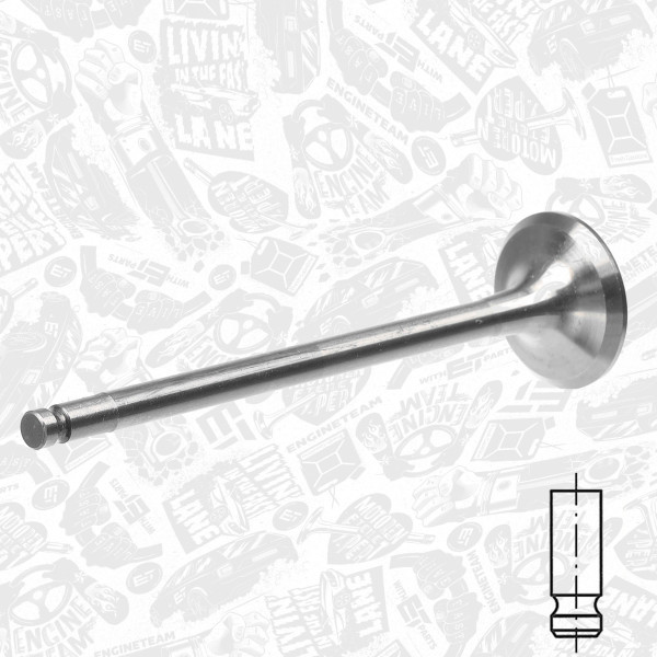 VE0169, Utløpsventil, Ventil výfuk.EX (1) 1,2 THP, ET ENGINETEAM, Citroen Peugeot C4 Picasso Grand Picasso 308 3008 5008 HNS (EB2ADTS) 1,2 THP 2014+, 9807645980, 9675073180, 539053, R6937/BMAR