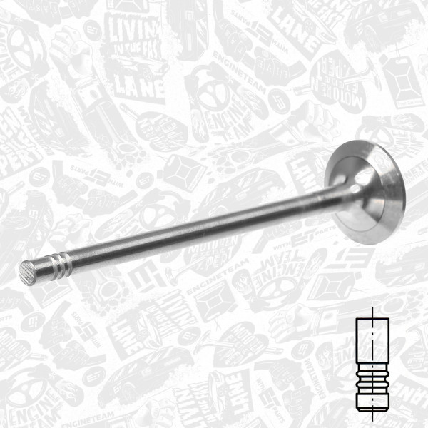 VE0178, Utløpsventil, Ventil výfuk.EX (1) 0,9, ET ENGINETEAM, Dacia Nissan Renault Smart Logan Sandero Qashqai Juke Twingo Clio ForTwo ForFour 0,9 H4B 400 2014+, 132025379R, A2000530100, 2810530200, 132027223R, A2810530200, 2000530100