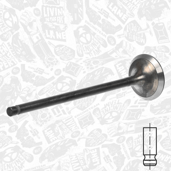 VE0191, Utløpsventil, Ventil výfuk.EX  (1)  1,6SCe/1,6E-Tech, ET ENGINETEAM, Renault Dacia Lada Captur Clio Fluence Logan Stepway Megane Lodgy Duster Dokker Xray Vesta 1,6SCe/1,6E-Tech H4M 429 20015+, 132029606R, 132028257R