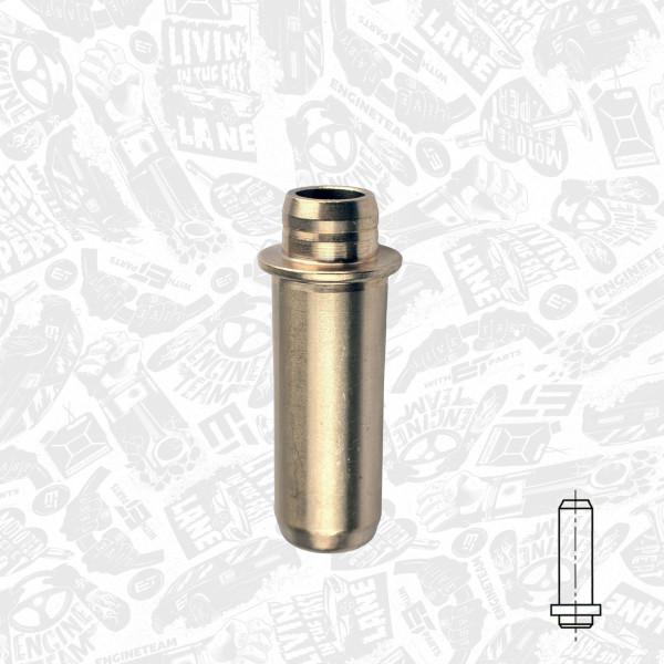 VG0005, Ventilføring, Vodítko vent.IN/EX (1) 7mm, ET ENGINETEAM, VW Audi Seat Ford 1,8/2,0/2,8i 1998+, 27103419, 029FX31170000, 81-33100, G3504, VAG96157