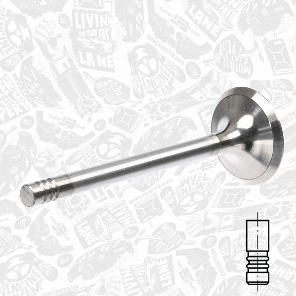 VI0006, Innløpsventil, Ventil sací IN (1) 1,8D/TD, ET ENGINETEAM, Fiat Ducato 2,0i, Ford Escort/Mondeo 1,8D/TD 1987+, 89FF6507AA, 6172851, 105-35529, 50004545, R4375/BMCR, V91821, 18374, R4375/BMARCR, V91993