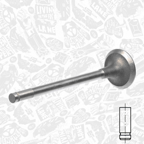 VI0019, Innløpsventil, Ventil sací IN (1) 1,6i 16V, ET ENGINETEAM, Ford Escort/Mondeo 1,6i 1990-2002, 9186565, 928M6507C1A, 928M6507C2A, 6742922, 18329, 50004683, R4788/SCR, V91898