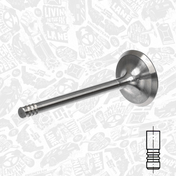 VI0032, Innløpsventil, Ventil sací IN (1) 1,9D Fel., ET ENGINETEAM, Skoda VW Audi Seat 1,9D 1989-2001, 028109601B, 39395, R6036/S, V94108, V94727