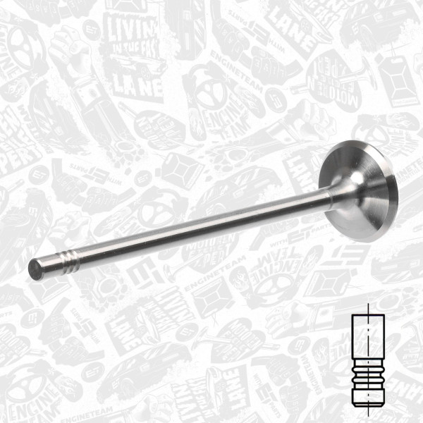 VI0045, Innløpsventil, Ventil sací IN (1) 1,2i 16V, ET ENGINETEAM, Dacia Nissan Renault Clio 1,2i D4F/D4D 2001+, 13201-00QAG, 7701472986, 539028, R6177/S, V94705, R7015/SARCR