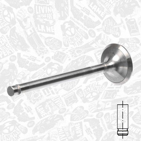 VI0066, Innløpsventil, Ventil sací IN (1) 1,6i.e.16V, ET ENGINETEAM, Fiat Doblo/Marea/Multipla 1,6i 1995+, 46517325, 46761369, 55192067, 46462158, 171036, R6153/SCR, V91949, R4780/SCR, R7001/SARCR