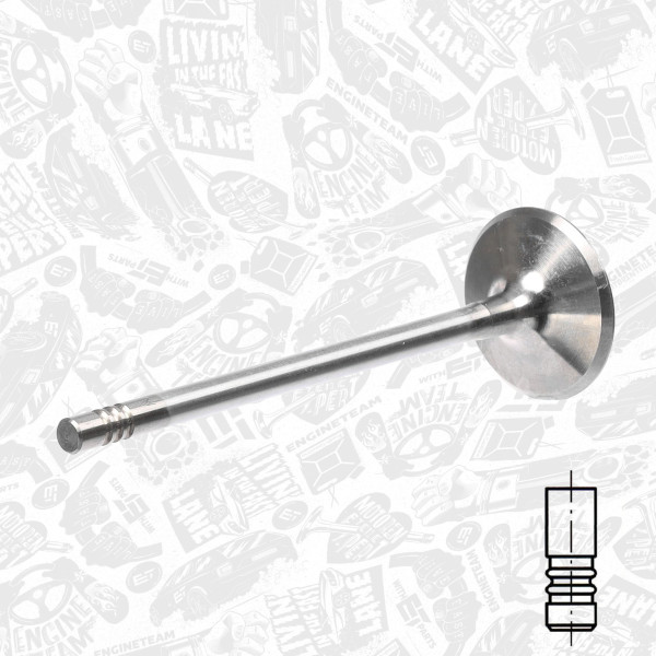 VI0078, Innløpsventil, Ventil sací IN (1) 1,2i 16V, ET ENGINETEAM, Opel Astra G/H 1,2/1,4i 1996+, 641045, 9158477, 641051, 90529527, 641052, 641094, 55568831, 55570170, 29455, R4878/SCR, V94245