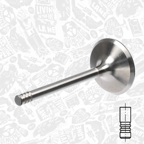 VI0079, Innløpsventil, Ventil sací IN (1) 1,6 Oct., ET ENGINETEAM, Skoda VW Audi Seat Toyota 1,3/1,6/2,0/2,6/2,8i 1990-2008, 078109601A, 078109601B, 078109601E, 078109601F, 33403, R4806/R, V94079, R4806/S, V94307