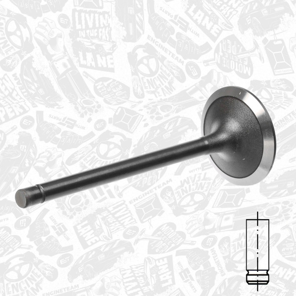 VI0087, Innløpsventil, Ventil sací IN (1) 8040/8060, ET ENGINETEAM, Iveco EuroCargo/Zeta 8040/8060 1987-2000, 1904656, 4784888, 4803805, 4824416, 99432652, 1908408, 17075, 50004645, 820880, R4232/SNT, V91301