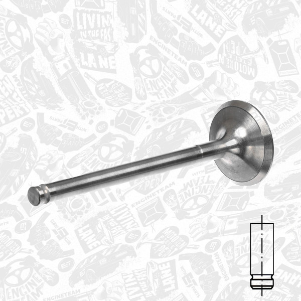 VI0088, Innløpsventil, Ventil sací IN (1) 1,9TD, ET ENGINETEAM, Fiat Ducato/Regata 1,7/1,9D 1984-2001, 17065, 50004569, R3953/SCR, V91295