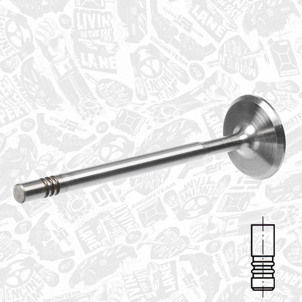 VI0094, Innløpsventil, Ventil sací IN (1) 1,2i.e.16V, ET ENGINETEAM, Fiat Bravo/Punto/Stilo 1,2/1,4i 1996+, 46403681, 46553048, 171052, R4876/SCR, V94029, 17236