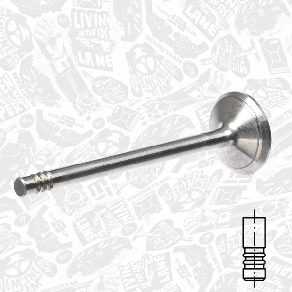 VI0097, Innløpsventil, Ventil sací IN (1) 2,0i 16V, ET ENGINETEAM, Reault Laguna, Volvo C70/V70/S70 2,0/2,4/2,5i 1990+, 1397641, 7438610007, 47145, R4937/SCR, V94043, V94315