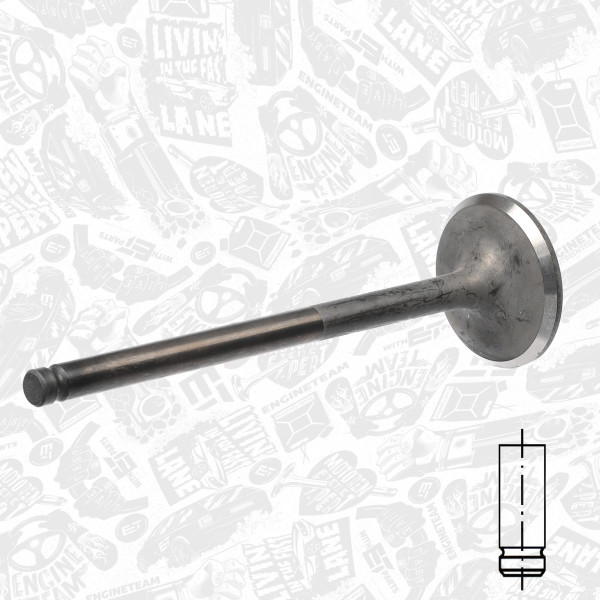 VI0106, Innløpsventil, Ventil sací IN (1) 2,5TD, ET ENGINETEAM, Hyundai Kia Mitsubishi H-1 Perter H100 Galloper Porter Terracan Bongo K2500 Pregio L 300 L 400 Pajero 2,5TD 1986+, 22211-42520, MD198404, 821000, R6102/BMNT