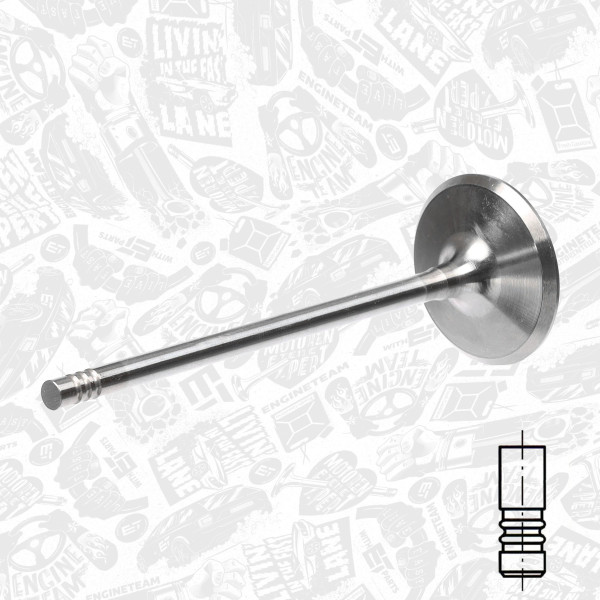 VI0124, Innløpsventil, Ventil sací IN (1) 1,4i, ET ENGINETEAM, Fiat Lancia 1,4i 2005+, 55194219, 171117, R6502/SCR, V98022