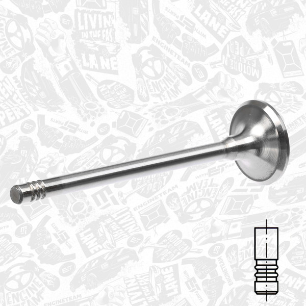 VI0149, Innløpsventil, Ventil sací IN (1) 2,2TDCI 16V, ET ENGINETEAM, Citroen Fiat Ford Peugeot 2,2HDi/TDCi 2006+, 0948.E5, 039VE31990000, 539050, 820012, R6595/SCR, V95083