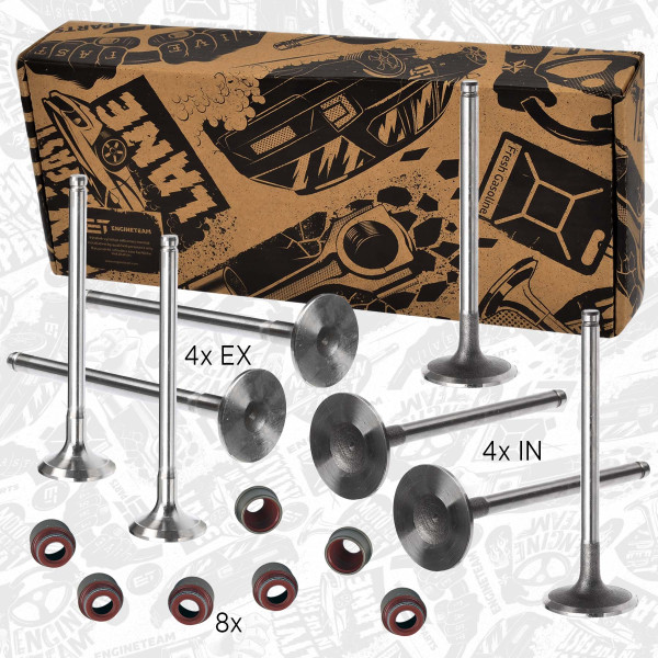 VS0002, Ventilsett, innsugs-/utløpsventil, Ventil set IN/EX 1,4 /tes.ventil, ET ENGINETEAM, Citroen Peugeot C2 C3 Nemo Xsara 1007 306 405 Partner HDY K1D 1998+
, 97531044, 97533264, 0949.59, 97531080, 97533266, 0948.58, 0956.19, 0956.23, 0956.28, 96020124, 97531278, 9753127800