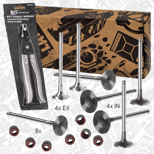 VS0002VR1, Ventilsett, innsugs-/utløpsventil, Ventil set IN/EX 1,4 /tes.ventil,kleště, ET ENGINETEAM, Citroen Peugeot C2 C3 Nemo Xsara 1007 306 405 Partner HDY K1D 1998+
, 97531044, 97533264, 0949.59, 97531080, 97533266, 0948.58, 0956.19, 0956.23, 0956.28, 96020124, 97531278, 9753127800