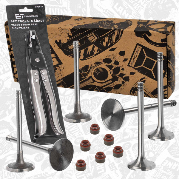 VS0004VR1, Ventilsett, innsugs-/utløpsventil, Ventil set IN/EX 1,4TDI/tes.ventil,kleště, ET ENGINETEAM, Audi A2, Seat Arosa / Cordoba / Ibiza, Škoda Fabia, VW Lupo / Polo 1,4 TDI BAY AMF 2000+, 038109611B, 038109601B, 027109675, 047109675