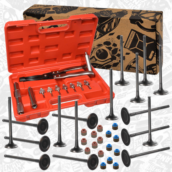 VS0019VR2, Ventilsett, innsugs-/utløpsventil, Ventil set IN/EX 1,4/1,6 16V /těs.,nářadí, ET ENGINETEAM, Hyundai Kia Accent i30 ix35 i40 Tucson Carens Cee'd Rio Pro Cee'd Sportage 1,4/1,6 16V G4FA 2012+, 22211-2B400, 22212-2B000, 22211-2B000, R6567/RNT, R6566/SNT