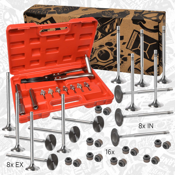 VS0020VR4, Ventilsett, innsugs-/utløpsventil, Ventil set IN/EX 1,2i/1,4i 16V/těs.,nářadí, ET ENGINETEAM, Skoda Roomster Octavia, VW Touran Tiguan 1,4TSI CAXA CGGB 2005+
, 036109611K, 036109611AE, 036109601S, 036109601AD, 036109601AK, 036109601AL, 03C109601J, 036109675A, 06B109675B, 06J105675, 06J109675, 06K109675, 029VA30529000, 39523, 50009029, R6014/BM, 029VE30528000, 39522, R6013/S, R6205/S