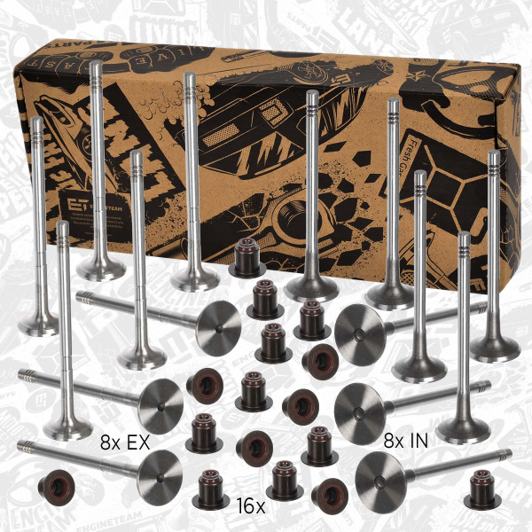 VS0031, Ventilsett, innsugs-/utløpsventil, Ventil set IN/EX 1,5 BlueHD, ET ENGINETEAM, Citroen Peugeot Opel Toyota Berlingo C4 Jumpy 308 Traveller Rifter Combo Vivaro Proace 1,5 BlueHDI D 15 DT 2018+, 9810055780, 9814152380, 9838084780, 3553641, 3553632, 9814152480